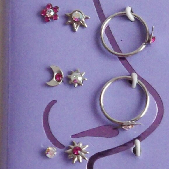Claire's Bundle of 2 Packages Stainless Steel Nose Jewelry Studs & Hoops New - Picture 9 of 10